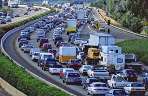 Heavy Freeway Traffic Rush-Hour Traffic